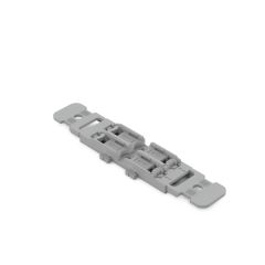 Wago 221-2502; 60485992; 4066966119831; Mounting carrier with strain relief; 2-way; for inline splicing connector with lever; for screw mounting; gray; Pkg qty: 5