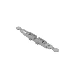 Wago 221-2511; 60485996; 4066966119879; Mounting carrier with strain relief; 1-way; for inline splicing connector with lever; with snap-in mounting foot; gray; Pkg qty: 5