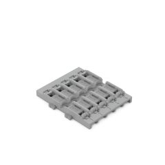 Wago 221-2525; 60486005; 4066966119961; Mounting carrier; 1-way; for inline splicing connector with lever; with snap-in mounting foot; gray; Pkg qty: 5