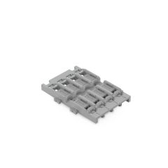 Wago 221-2534; 60486009; 4066966120004; Mounting carrier; 5-way; for inline splicing connector with lever; with snap-in mounting foot; gray; Pkg qty: 5